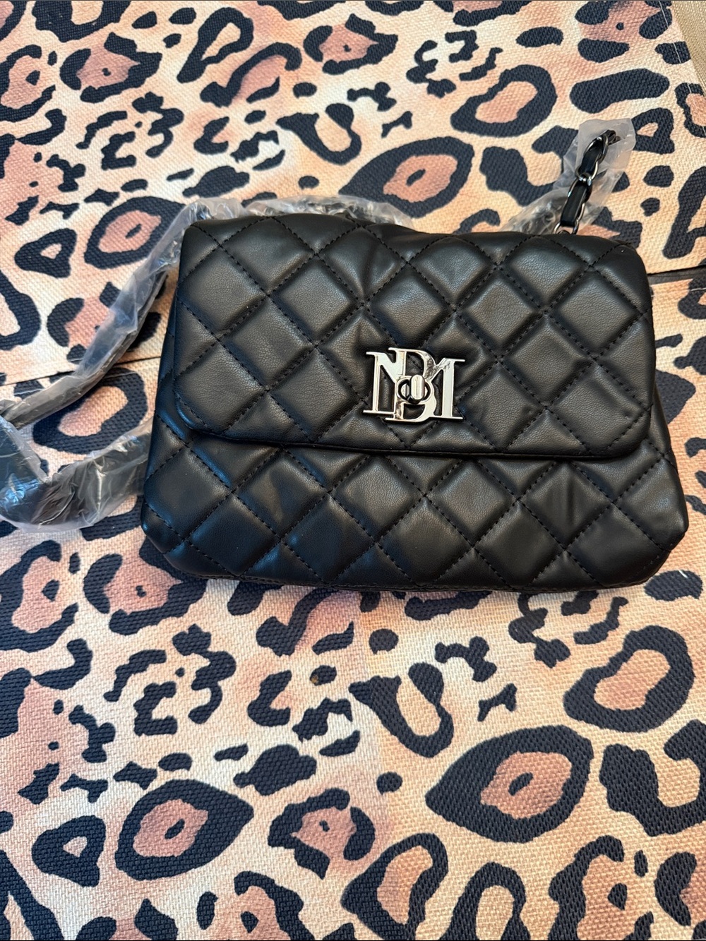 Black Quilted Chain-strap Crossbody Bag